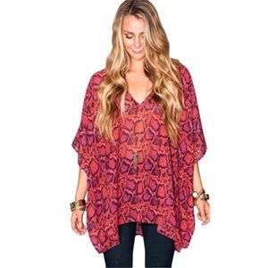 Show Me Your Mumu Snake Pink Snake Print Peta Tunic